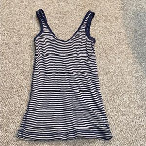Abercrombie Fitch blue and white striped tank top